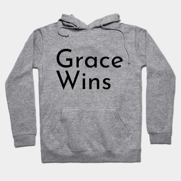 Grace Wins | Christian Design |Typography Hoodie by 4salvation